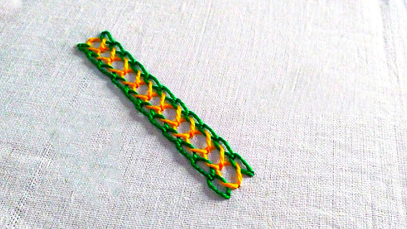 Triple Bean Stitch in Embroidery