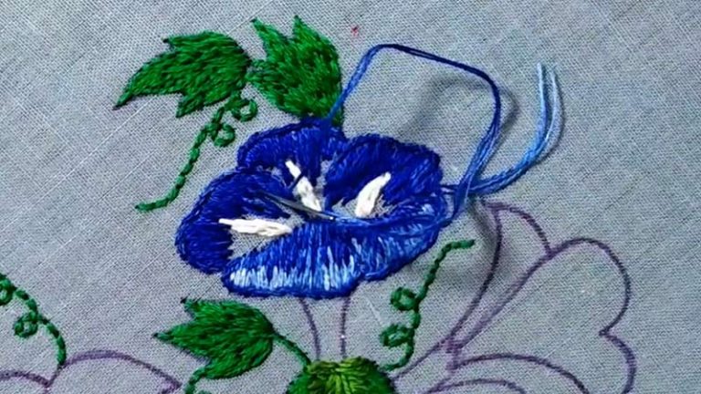 Blue Work Embroidery