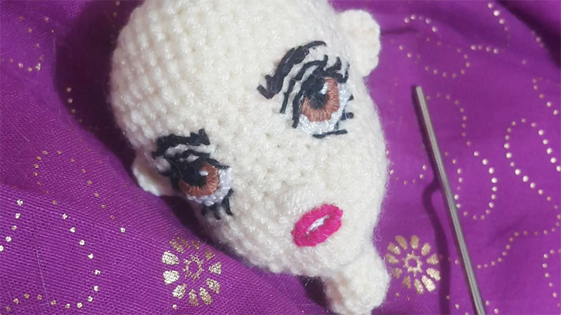 Embroider Eyes On Dolls