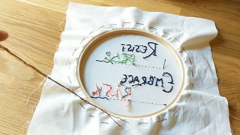 Cut-Fabric-On-Embroidery-Hoop