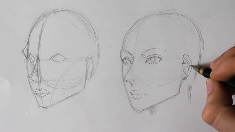 how to draw face angle