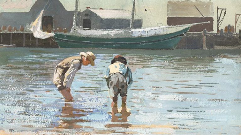 Winslow Homer Create Highlights in Boys Wading