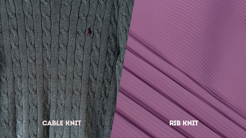 cable knit vs rib knit