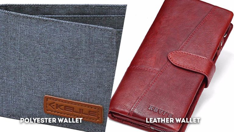 polyester wallet vs leather