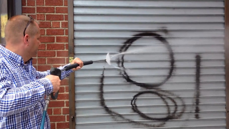 Apply the graffiti remover
