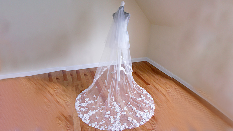 Chapel Length Wedding Bridal Veil