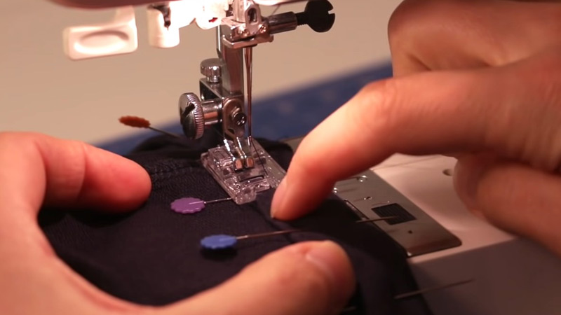 Sew With Pins in the Fabric
