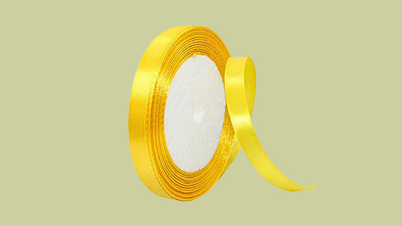 Solid Color Yellow Satin Ribbon