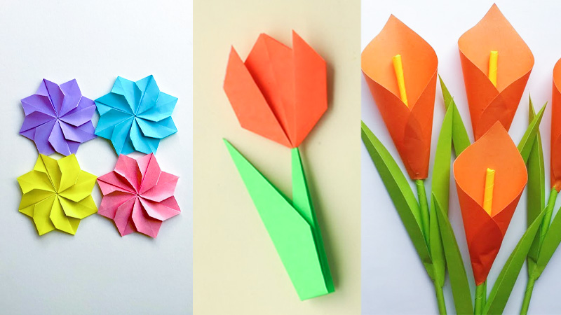 10 Easy Origami Flowers for Kids