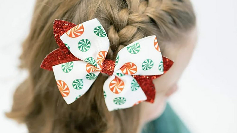 Peppermint Candy Christmas Hair Bows