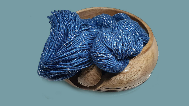 Yarn Bowl and Sparkle Silk Yarn Bundle