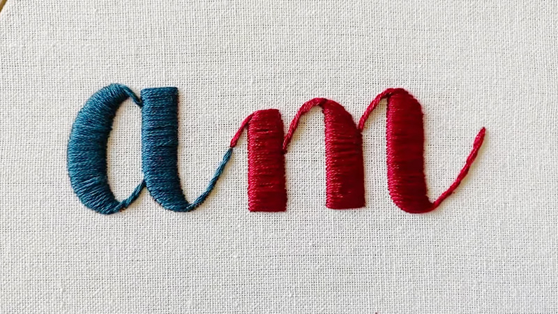 embroider letters by hand