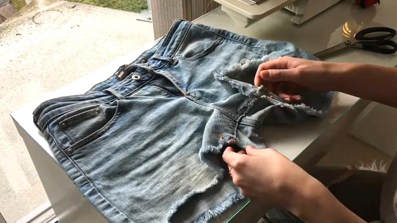 How To Cut Jean Shorts With Cuffs?