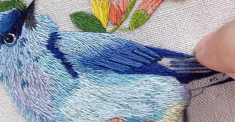 How to Embroider Bird Feathers