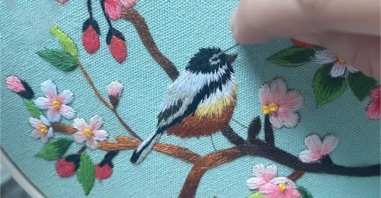 How to Embroider a Bird