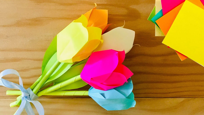 Origami Flower Bouquet Sticky Note